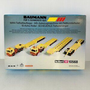 Kibri HO 10568 Baumann MAN Tiefbettauflieger MB Semitrailer Low Loader Model Kit